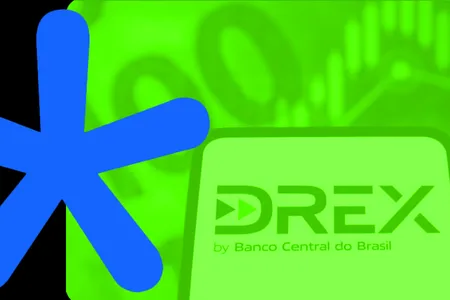 Ilustração com o logotipo da ABcripto e  Drex