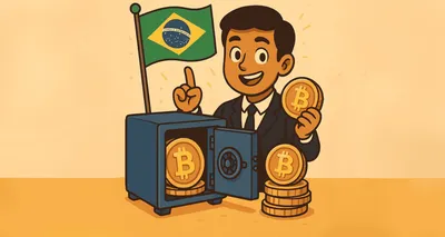 Representação da criação de uma reserva de Bitcoin no Brasil