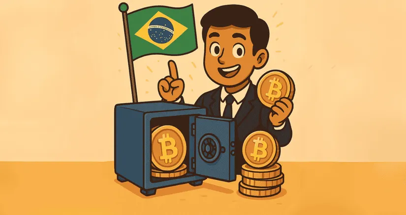 Representação da criação de uma reserva de Bitcoin no Brasil